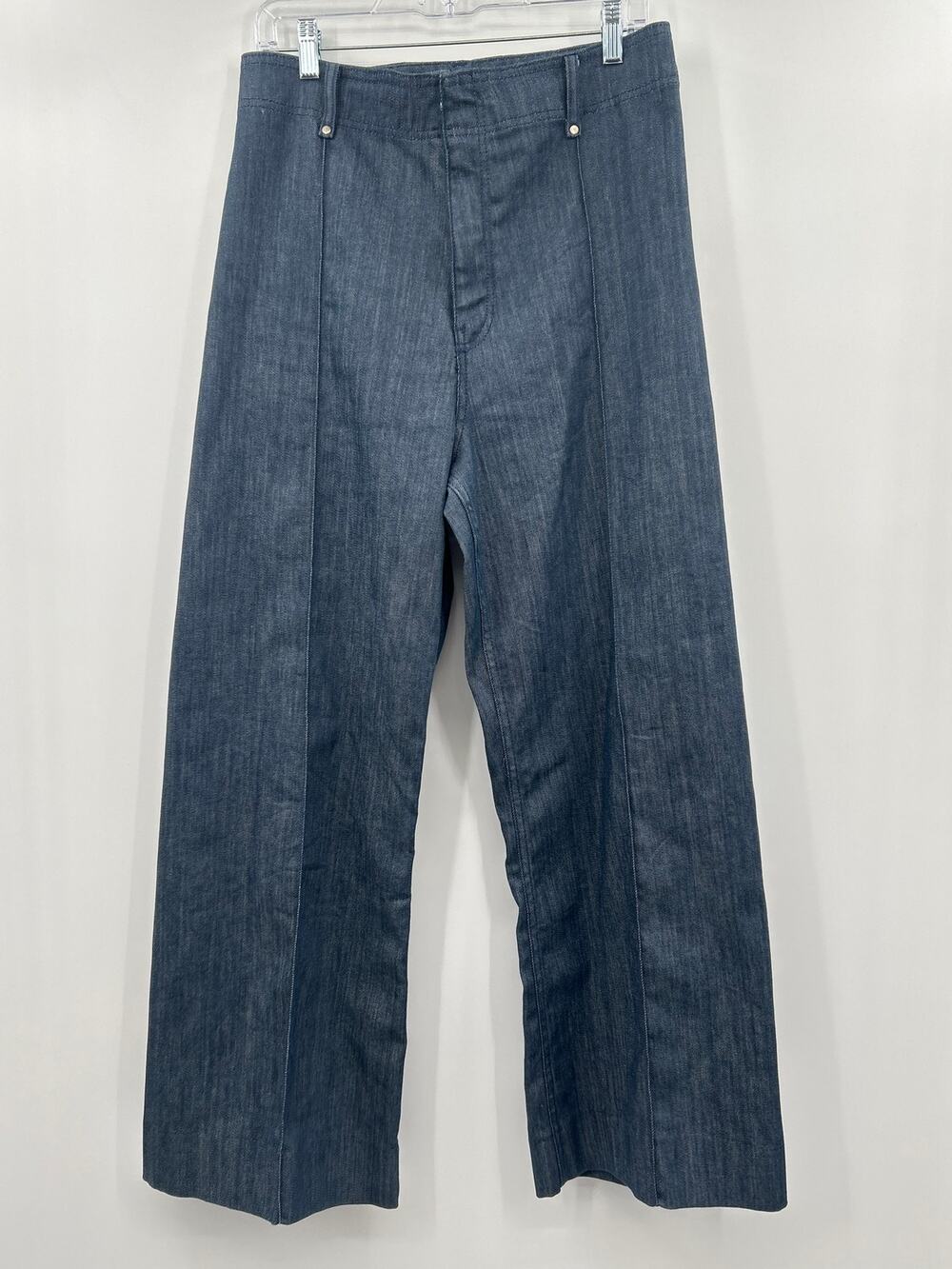 ZARA Wide Leg High Rise Denim Jeans Size 10 Elevated Casual Workwear Office